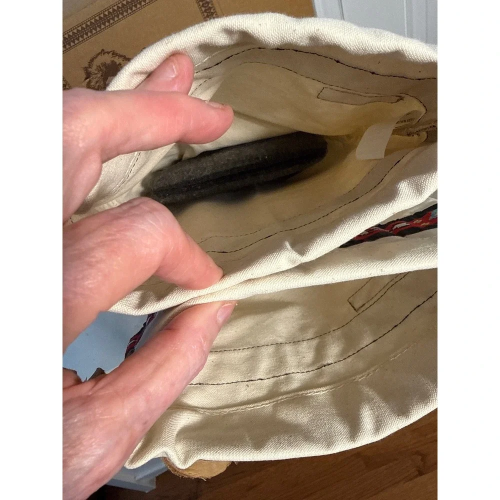 Steger Mukluks Native Styled Moosehide Winter Boot Tan Canvas Ribbon Laces Sz 12